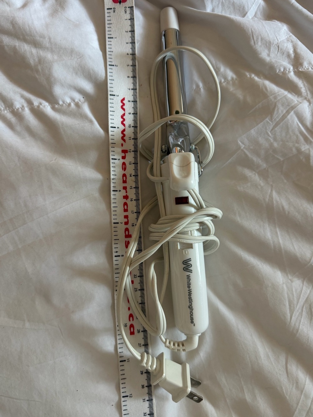 Vintage Mini Westinghouse Curling Iron Hair Styler - white